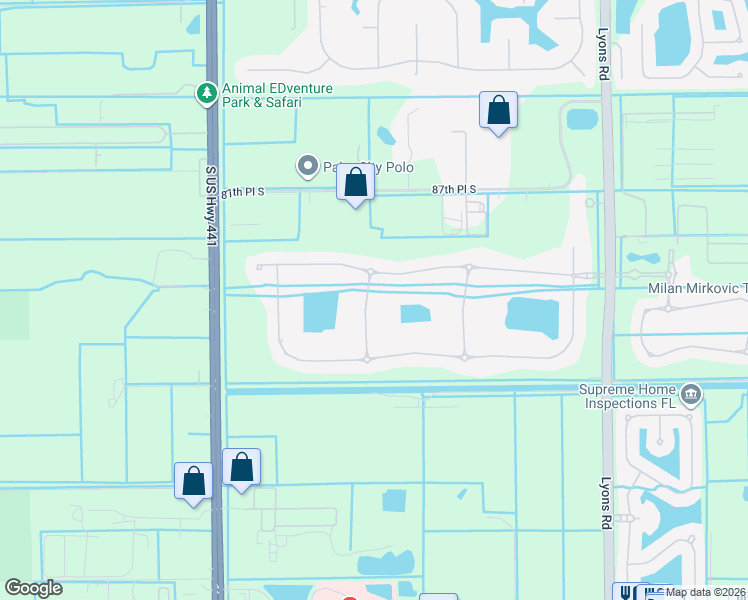 map of restaurants, bars, coffee shops, grocery stores, and more near 8984 3 Rail Drive in Boynton Beach