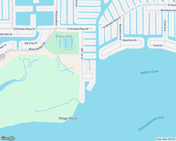 map of restaurants, bars, coffee shops, grocery stores, and more near 5823 Southwest 1st Place in Cape Coral