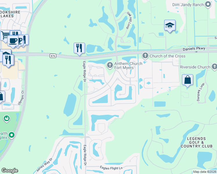 map of restaurants, bars, coffee shops, grocery stores, and more near 7901 Cameron Circle in Fort Myers