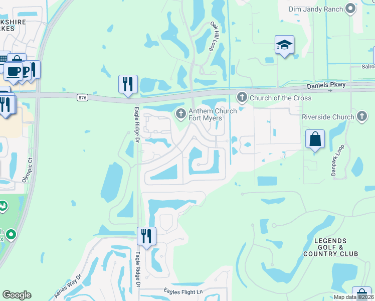 map of restaurants, bars, coffee shops, grocery stores, and more near 7901 Cameron Circle in Fort Myers