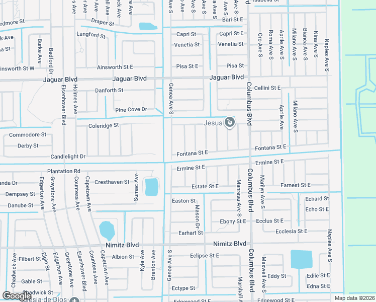 map of restaurants, bars, coffee shops, grocery stores, and more near 849 Giorgio Avenue in Lehigh Acres
