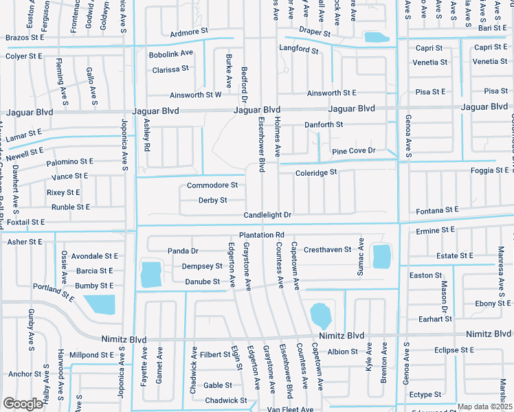 map of restaurants, bars, coffee shops, grocery stores, and more near 873 Eisenhower Boulevard in Lehigh Acres