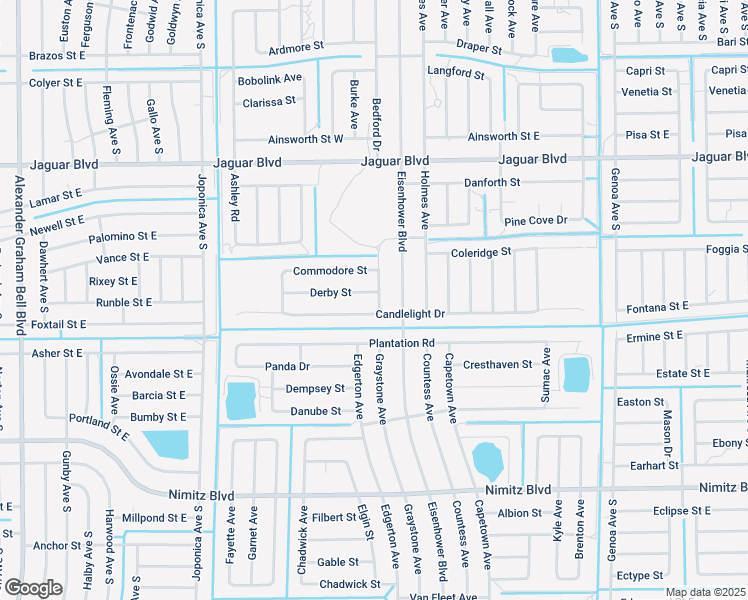 map of restaurants, bars, coffee shops, grocery stores, and more near 964 Derby Street in Lehigh Acres