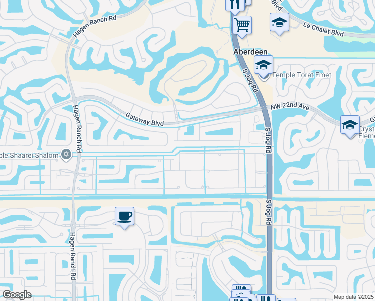 map of restaurants, bars, coffee shops, grocery stores, and more near 6789 Garde Road in Boynton Beach