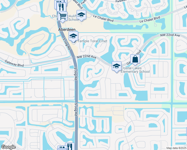 map of restaurants, bars, coffee shops, grocery stores, and more near 8920 Aubrey Lane in Boynton Beach