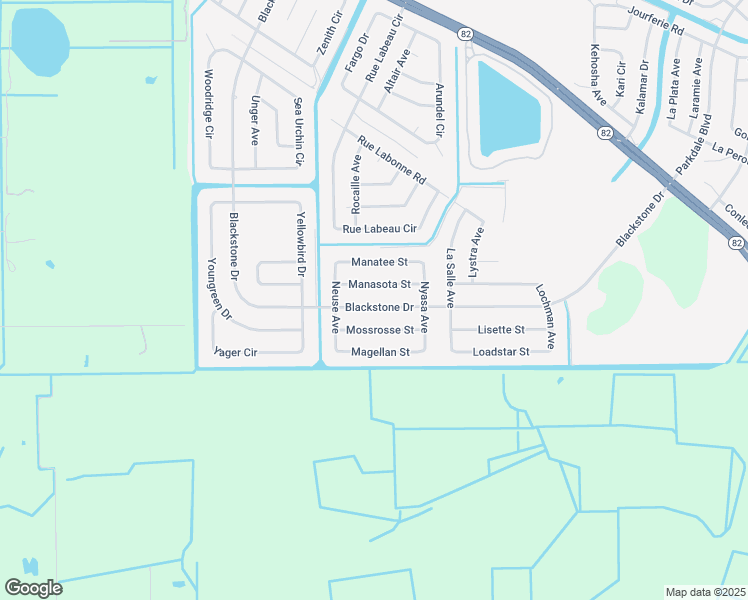map of restaurants, bars, coffee shops, grocery stores, and more near 215 Blackstone Drive in Fort Myers