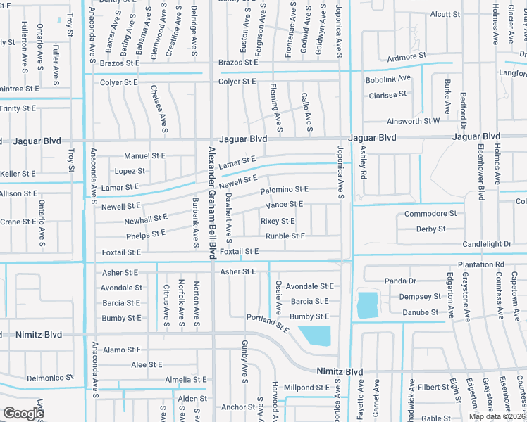 map of restaurants, bars, coffee shops, grocery stores, and more near 824 Vance Street East in Lehigh Acres
