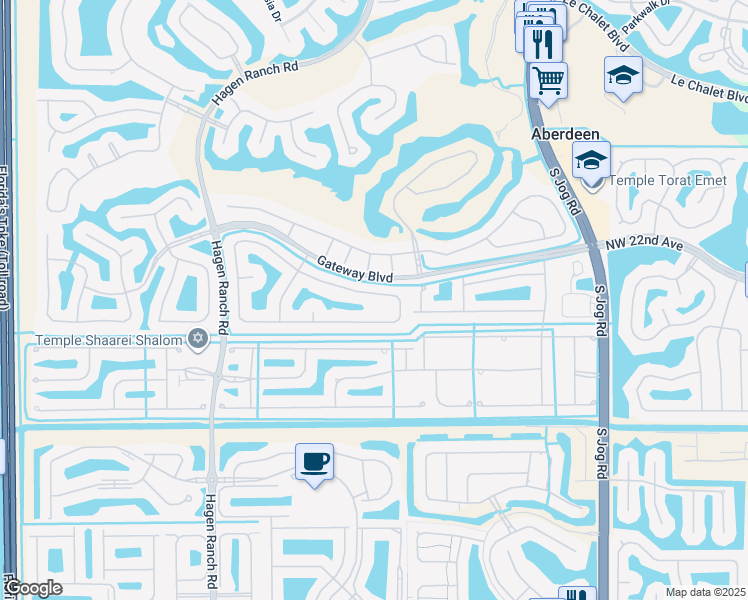map of restaurants, bars, coffee shops, grocery stores, and more near 7075 Brunswick Circle in Boynton Beach