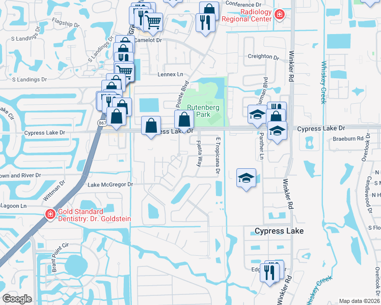 map of restaurants, bars, coffee shops, grocery stores, and more near 1333 Macombo Road in Fort Myers