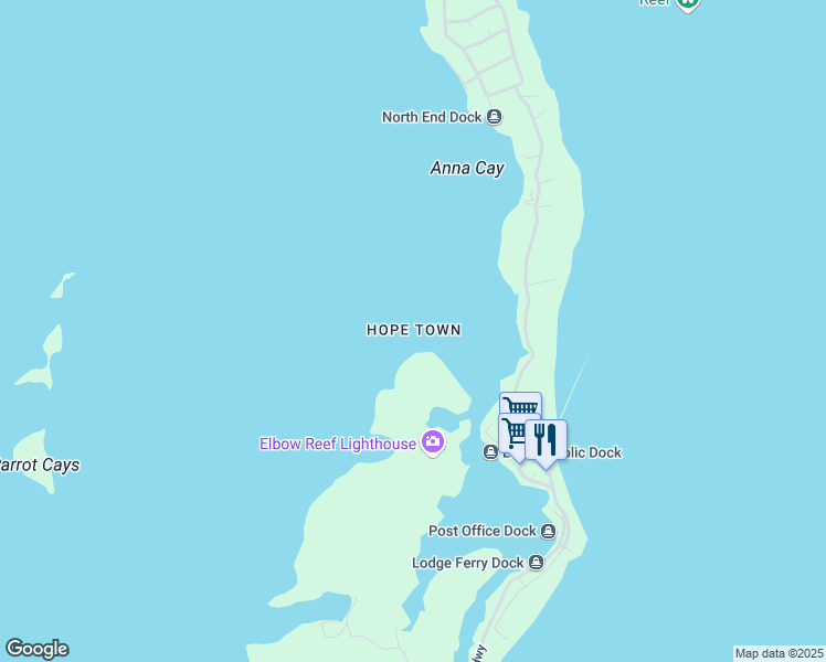 map of restaurants, bars, coffee shops, grocery stores, and more near in Elbow Cay