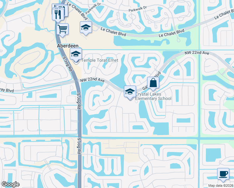 map of restaurants, bars, coffee shops, grocery stores, and more near 6392 Lansdowne Circle in Boynton Beach