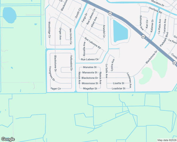 map of restaurants, bars, coffee shops, grocery stores, and more near 210 Manasota Street in Fort Myers