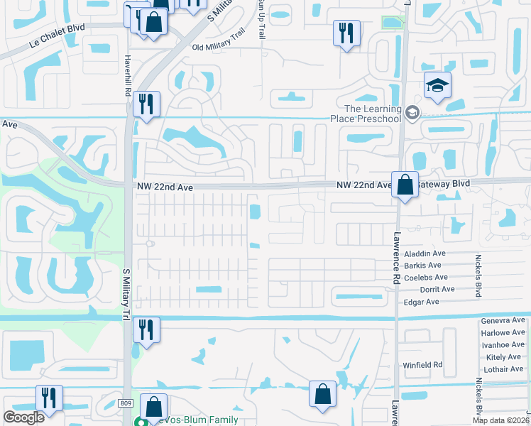 map of restaurants, bars, coffee shops, grocery stores, and more near 8897 Castle Drive in Boynton Beach