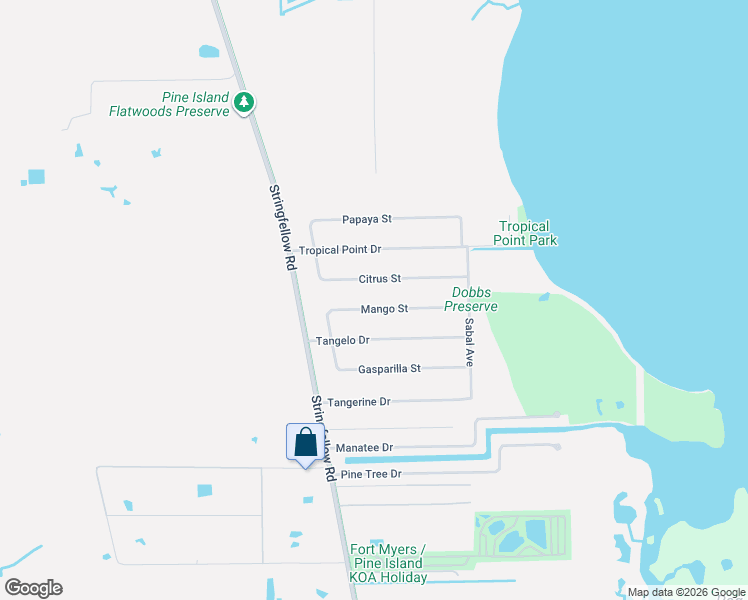 map of restaurants, bars, coffee shops, grocery stores, and more near 3745 Mango Street in Saint James City
