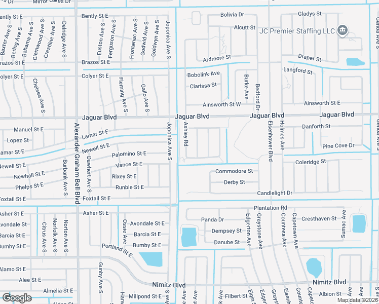 map of restaurants, bars, coffee shops, grocery stores, and more near 820 Ashley Road in Lehigh Acres