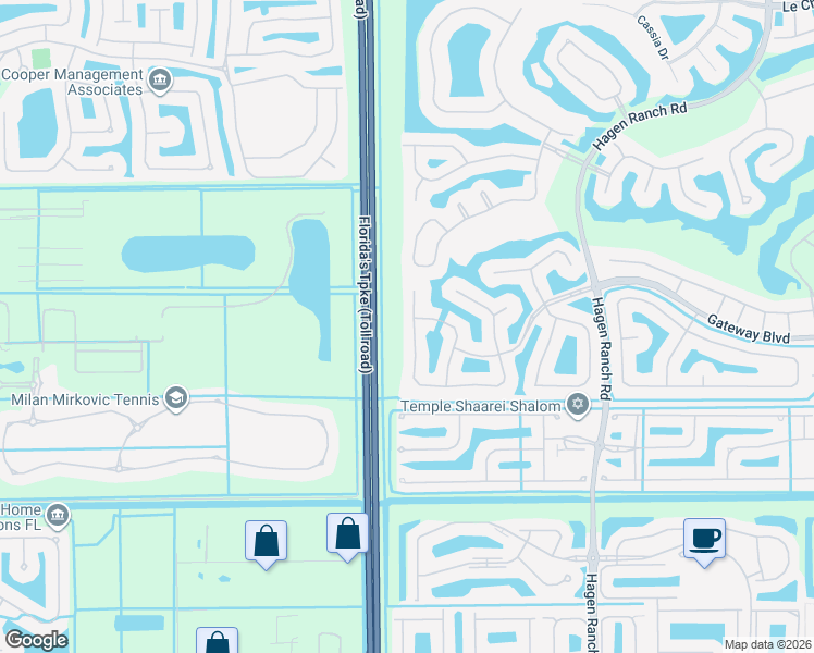 map of restaurants, bars, coffee shops, grocery stores, and more near 7952 Rockford Road in Boynton Beach