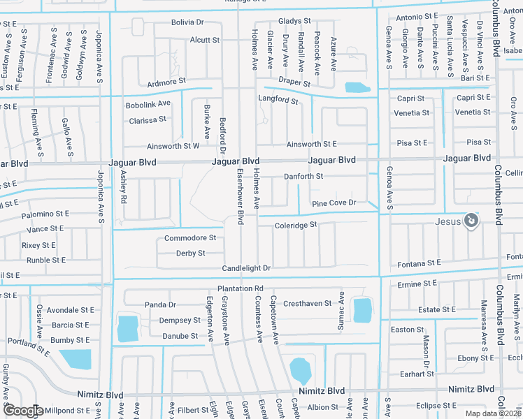 map of restaurants, bars, coffee shops, grocery stores, and more near 835 Holmes Avenue in Lehigh Acres