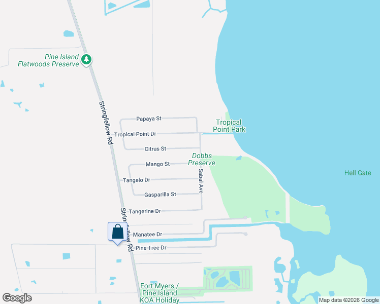 map of restaurants, bars, coffee shops, grocery stores, and more near 3533 Citrus Street in Saint James City