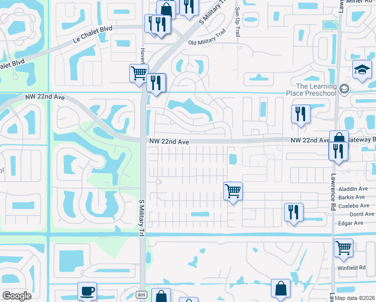 map of restaurants, bars, coffee shops, grocery stores, and more near 37045 Exuma Bay in Boynton Beach