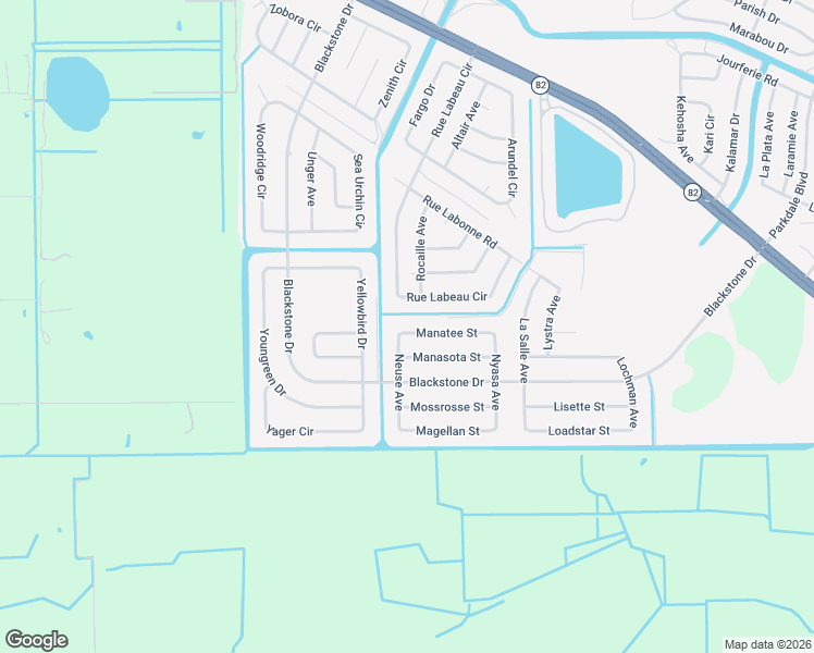 map of restaurants, bars, coffee shops, grocery stores, and more near 205 Manatee Street in Fort Myers