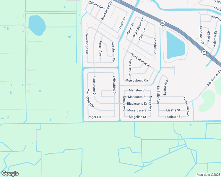 map of restaurants, bars, coffee shops, grocery stores, and more near 860 Yellow Bird Drive in Fort Myers