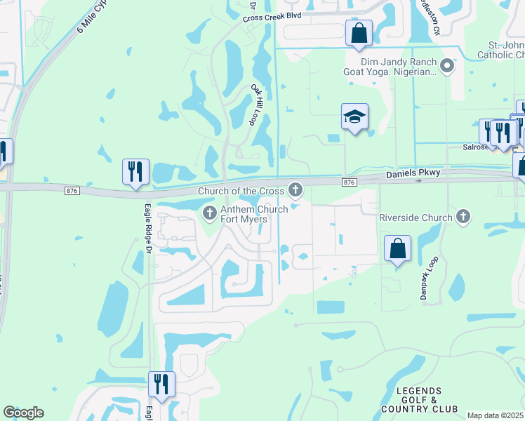 map of restaurants, bars, coffee shops, grocery stores, and more near 13560 Cherry Tree Court in Fort Myers