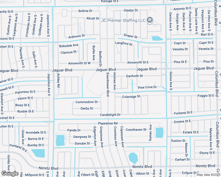 map of restaurants, bars, coffee shops, grocery stores, and more near 833 Eisenhower Boulevard in Lehigh Acres