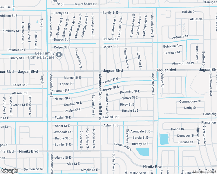 map of restaurants, bars, coffee shops, grocery stores, and more near 811 Newell Street East in Lehigh Acres