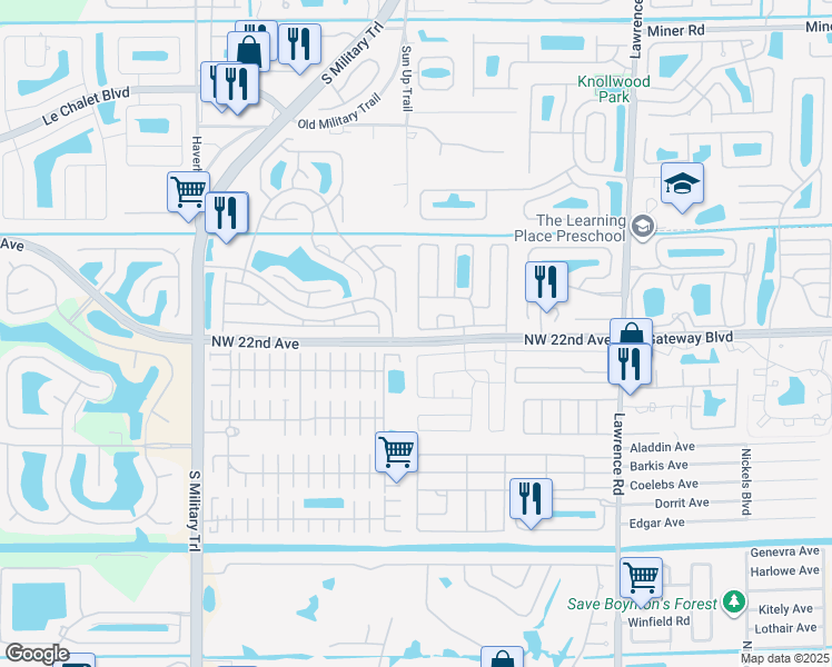map of restaurants, bars, coffee shops, grocery stores, and more near 8930 Boatswain Drive in Boynton Beach