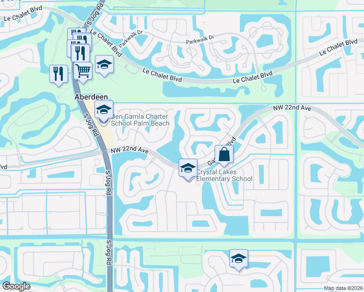map of restaurants, bars, coffee shops, grocery stores, and more near 8618 Tourmaline Boulevard in Boynton Beach
