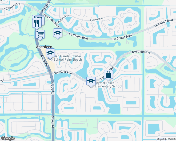map of restaurants, bars, coffee shops, grocery stores, and more near 8618 Tourmaline Boulevard in Boynton Beach