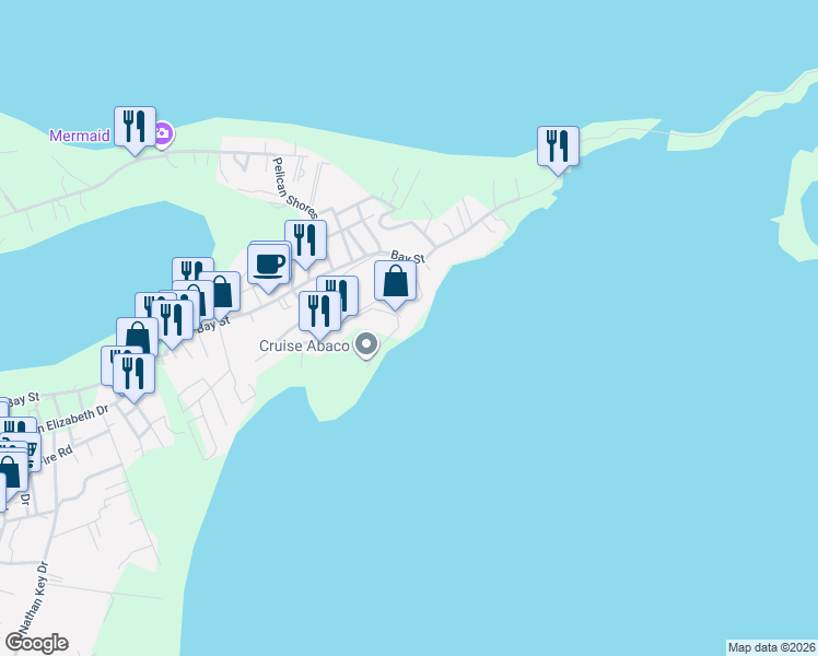 map of restaurants, bars, coffee shops, grocery stores, and more near in Marsh Harbour