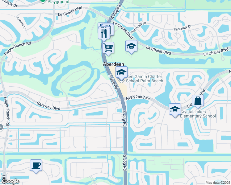 map of restaurants, bars, coffee shops, grocery stores, and more near 6677 Southport Drive in Boynton Beach