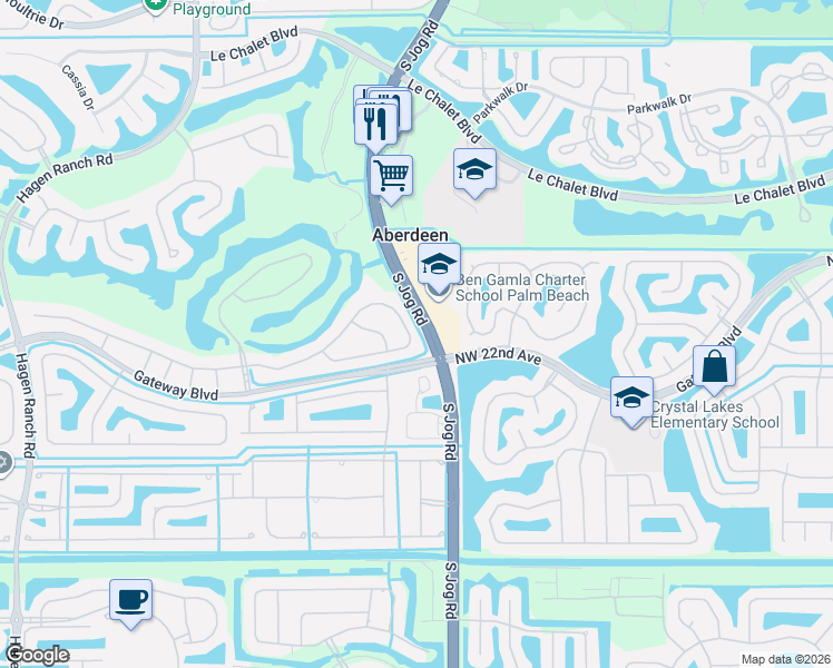 map of restaurants, bars, coffee shops, grocery stores, and more near 6683 Southport Drive in Boynton Beach