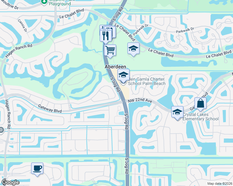 map of restaurants, bars, coffee shops, grocery stores, and more near 6677 Southport Drive in Boynton Beach