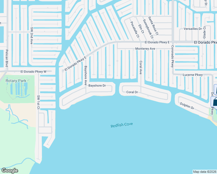map of restaurants, bars, coffee shops, grocery stores, and more near 450 Bayshore Drive in Cape Coral
