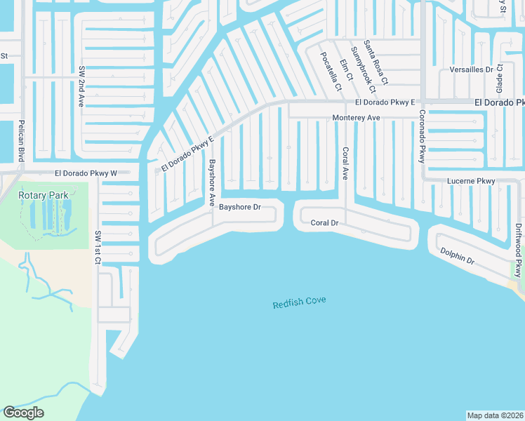 map of restaurants, bars, coffee shops, grocery stores, and more near 450 Bayshore Drive in Cape Coral