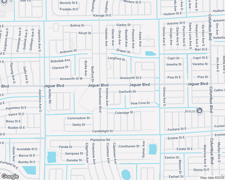 map of restaurants, bars, coffee shops, grocery stores, and more near 1009 Danforth Street in Lehigh Acres