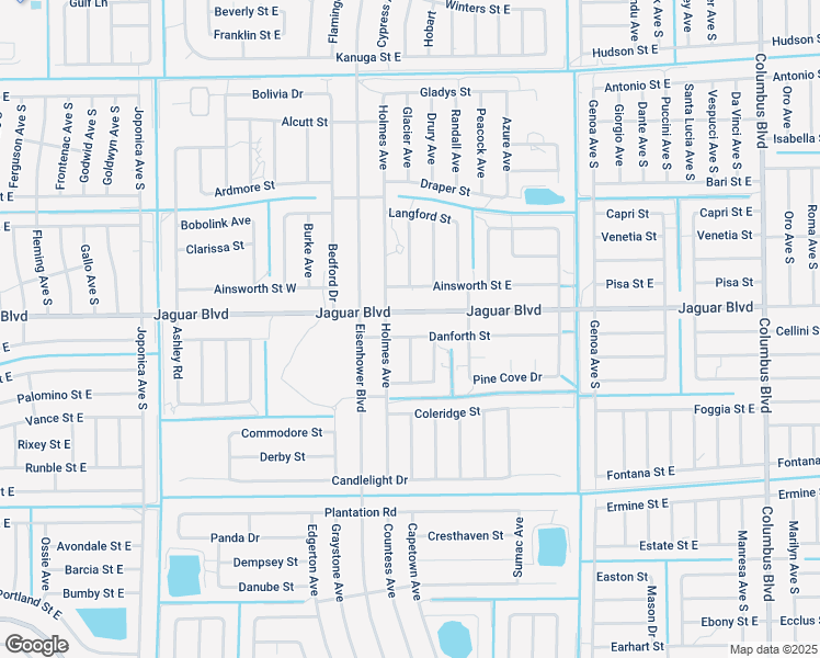map of restaurants, bars, coffee shops, grocery stores, and more near 1011 Danforth Street in Lehigh Acres