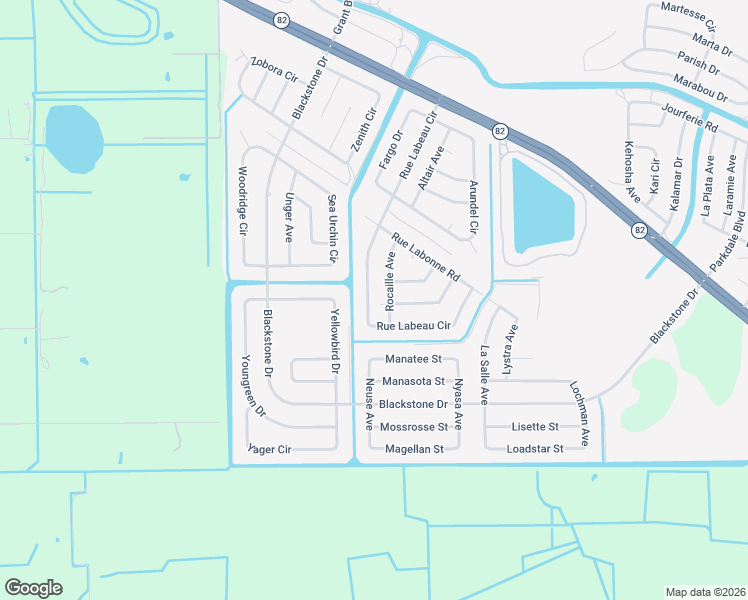 map of restaurants, bars, coffee shops, grocery stores, and more near 830 Rue Labeau Circle in Fort Myers