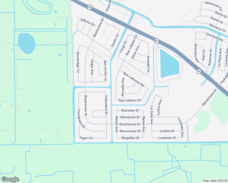 map of restaurants, bars, coffee shops, grocery stores, and more near 830 Rue Labeau Circle in Fort Myers