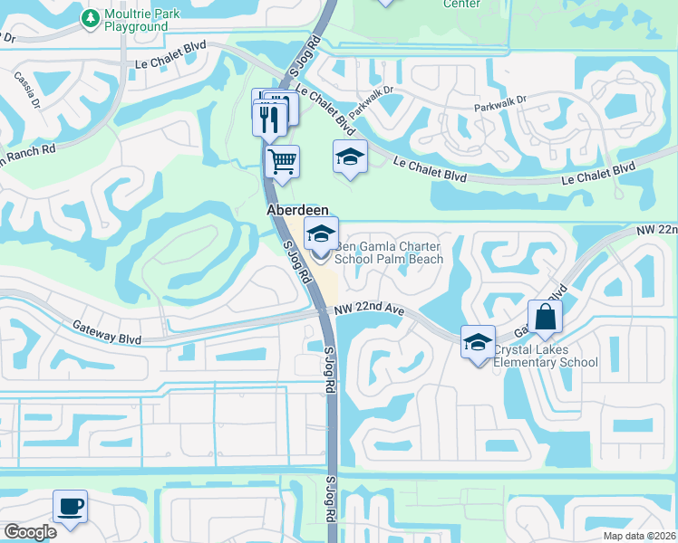 map of restaurants, bars, coffee shops, grocery stores, and more near 8637 Windy Circle in Boynton Beach