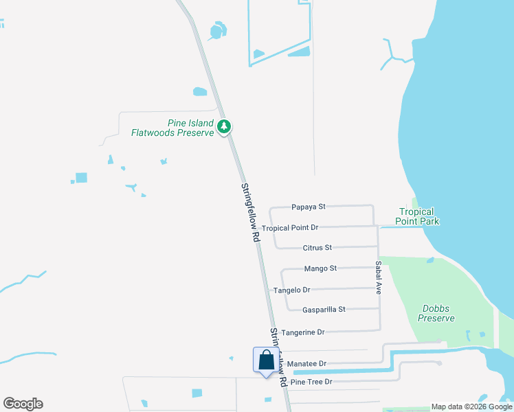 map of restaurants, bars, coffee shops, grocery stores, and more near 6150 Stringfellow Road in Saint James City