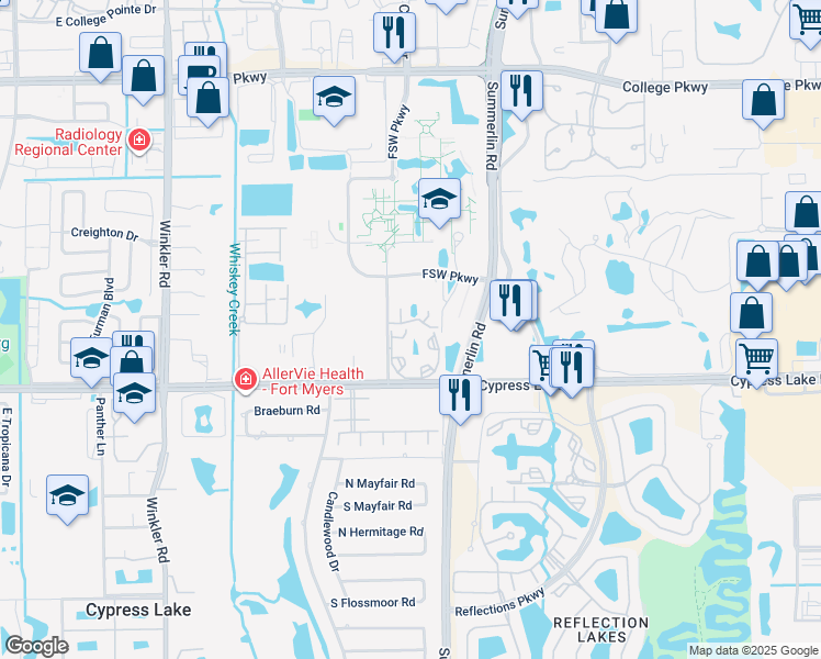 map of restaurants, bars, coffee shops, grocery stores, and more near 13805/809 Heron Wood Lane in Fort Myers