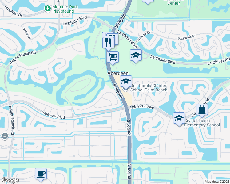 map of restaurants, bars, coffee shops, grocery stores, and more near 6749 Southport Drive in Boynton Beach
