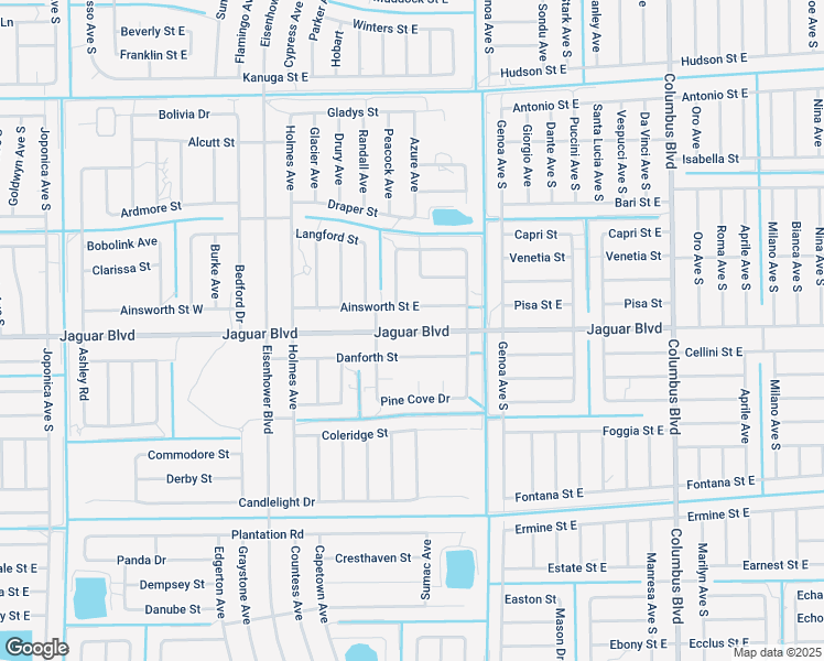 map of restaurants, bars, coffee shops, grocery stores, and more near 1072 Ainsworth Street East in Lehigh Acres