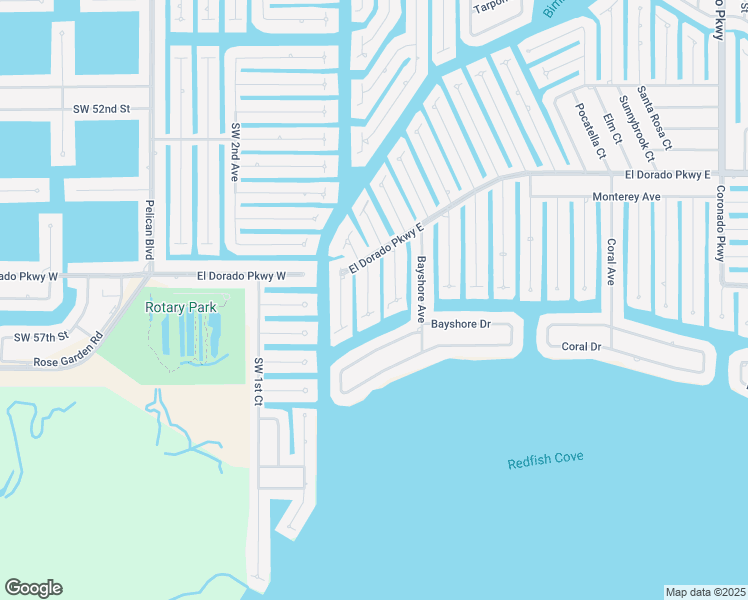 map of restaurants, bars, coffee shops, grocery stores, and more near 5327 Baypoint Court in Cape Coral