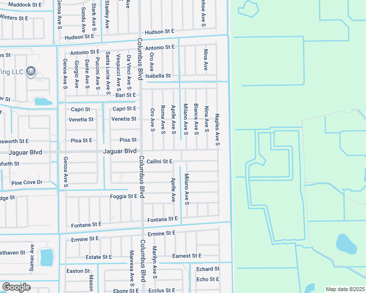 map of restaurants, bars, coffee shops, grocery stores, and more near 1229 Jaguar Boulevard in Lehigh Acres