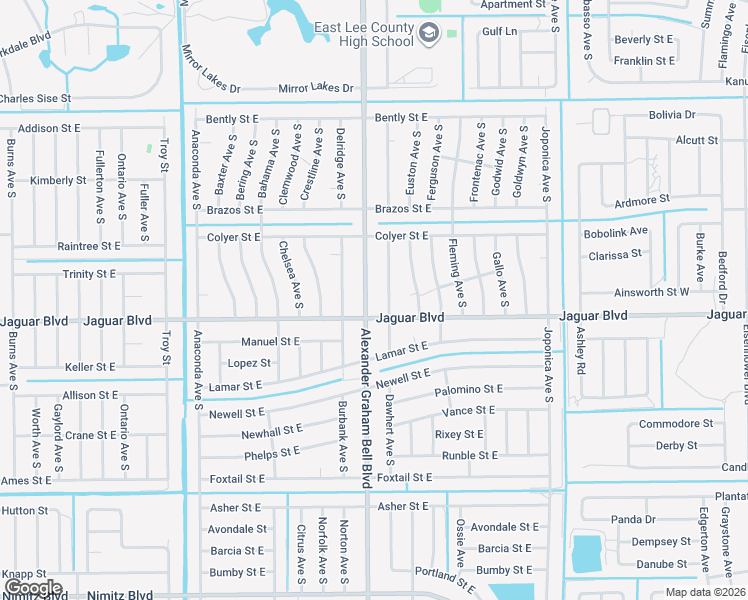 map of restaurants, bars, coffee shops, grocery stores, and more near 815 Bell Boulevard in Lehigh Acres