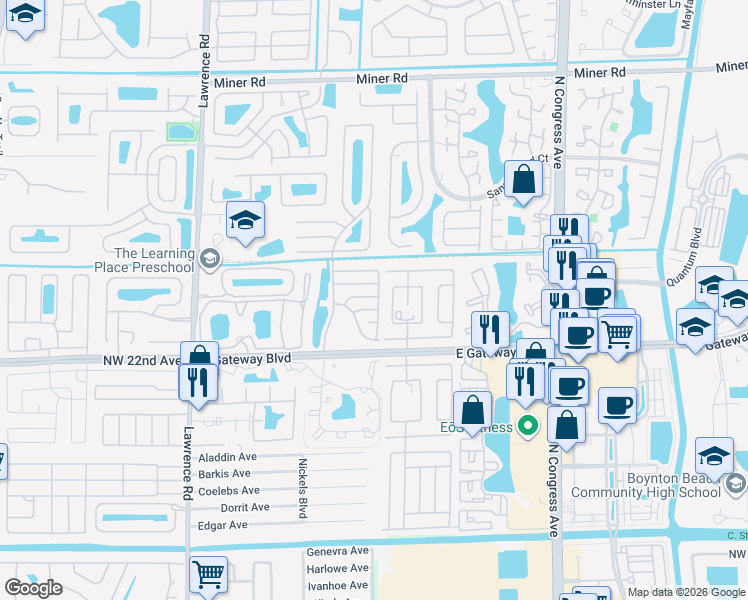 map of restaurants, bars, coffee shops, grocery stores, and more near 868 Sun Disc Place in Boynton Beach